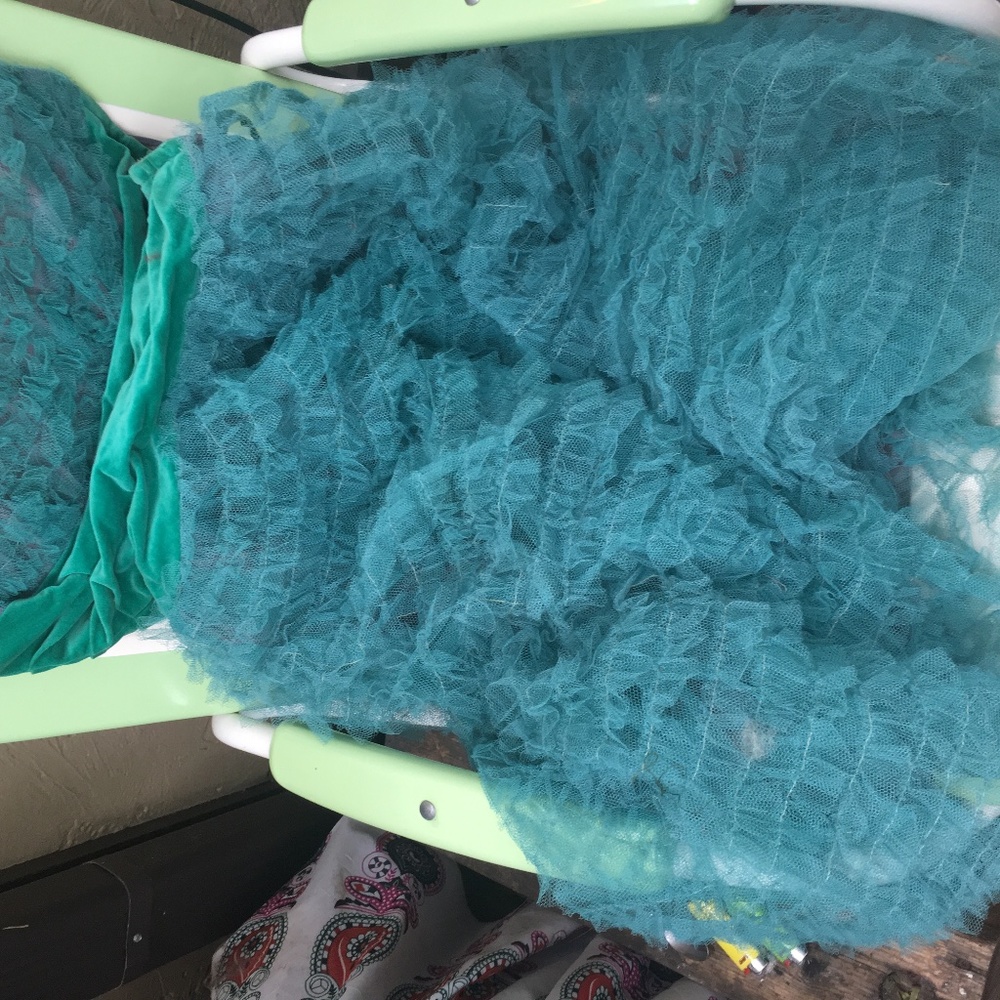 Toile Christmas Tree Dress , needs zipper fixed size 4